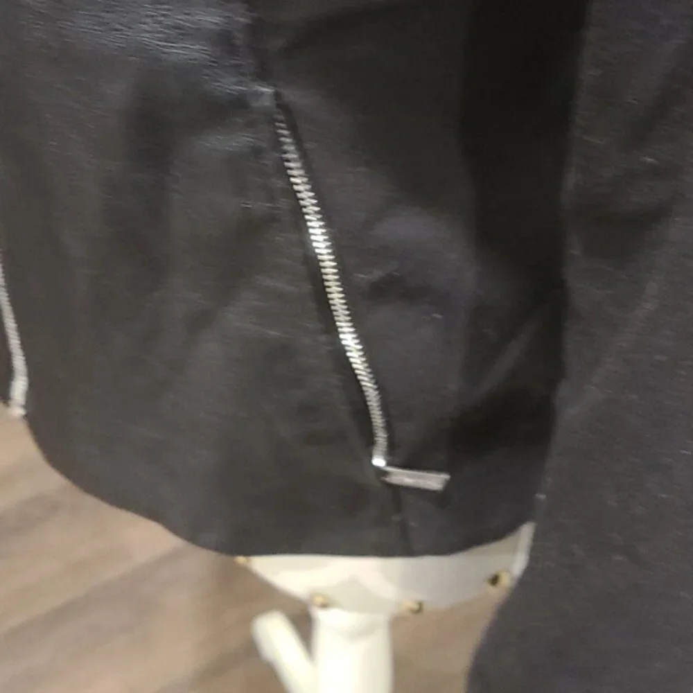 Calvin Klein Black Faux Leather Moto jacket - Picture 2 of 7
